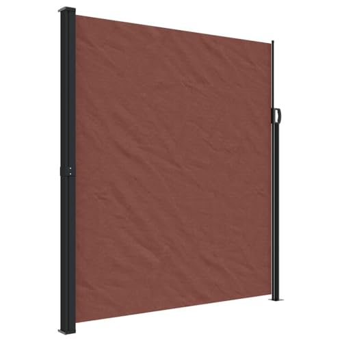 vidaXL Seitenmarkise, Wandmarkise mit PU-Beschichtung, Sichtschutz für Balkon Terrasse Garten, Windschutz Markise, Ausziehbar Braun Polyester von vidaXL