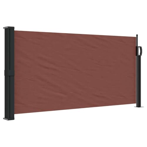 vidaXL Seitenmarkise, Wandmarkise mit PU-Beschichtung, Sichtschutz für Balkon Terrasse Garten, Windschutz Markise, Ausziehbar Braun Polyester von vidaXL