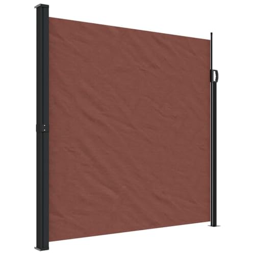vidaXL Seitenmarkise, Wandmarkise mit PU-Beschichtung, Sichtschutz für Balkon Terrasse Garten, Windschutz Markise, Ausziehbar Braun Polyester von vidaXL
