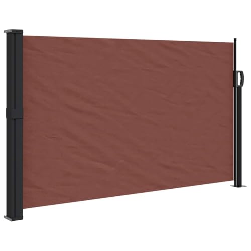 vidaXL Seitenmarkise, Wandmarkise mit PU-Beschichtung, Sichtschutz für Balkon Terrasse Garten, Windschutz Markise, Ausziehbar Braun Polyester von vidaXL