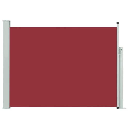 vidaXL Seitenmarkise Ausziehbar Sonnenschutz Sichtschutz Windschutz Seitenwandmarkise Seitenrollo Markise Balkon Garten Terrasse 117x500cm Rot von vidaXL