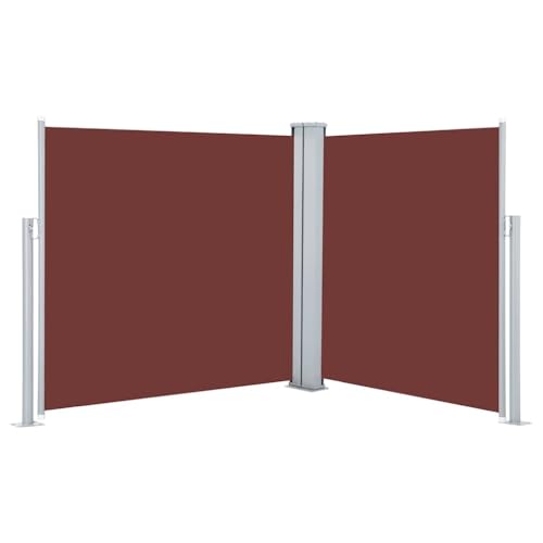 vidaXL Seitenmarkise Ausziehbar Sichtschutz Sonnenschutz Windschutz Seitenrollo Seitenwandmarkise Markise Terrasse Balkon Garten Braun 100x600cm von vidaXL