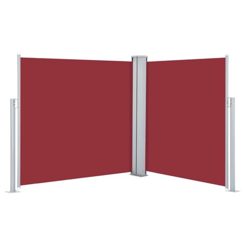 vidaXL Seitenmarkise Ausziehbar Sichtschutz Sonnenschutz Windschutz Seitenrollo Seitenwandmarkise Markise Terrasse Balkon Garten Rot 120x600cm von vidaXL