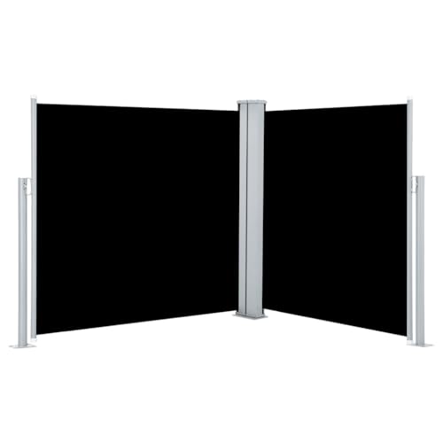 vidaXL Seitenmarkise Ausziehbar Sichtschutz Sonnenschutz Windschutz Seitenrollo Seitenwandmarkise Markise Terrasse Balkon Garten Schwarz 120x600cm von vidaXL