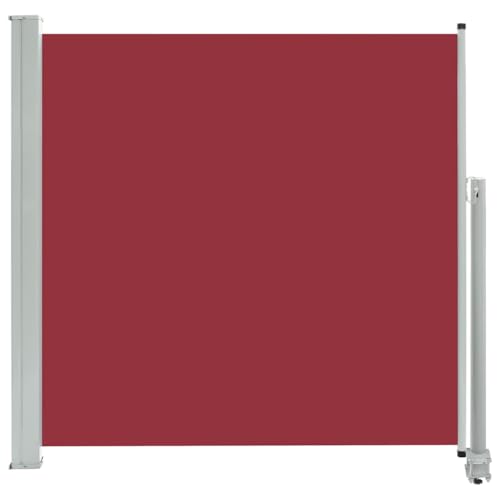 vidaXL Seitenmarkise Ausziehbar Sonnenschutz Sichtschutz Windschutz Seitenrollo Markise Balkon Garten Terrasse 160x300cm Rot Stoff Eisen von vidaXL