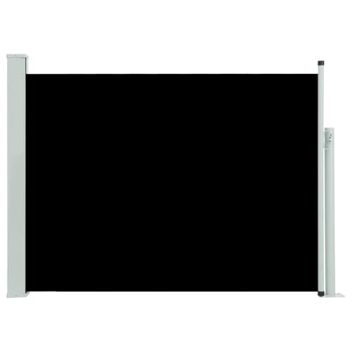 vidaXL Seitenmarkise Ausziehbar Sonnenschutz Sichtschutz Windschutz Seitenrollo Markise Seitenwandmarkise Balkon Garten Terrasse 120x500cm Schwarz von vidaXL