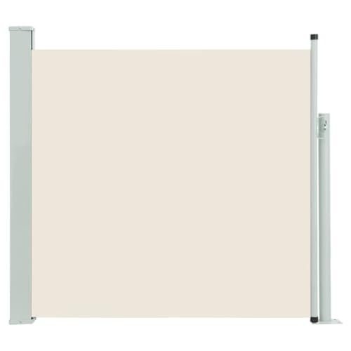 vidaXL Seitenmarkise Ausziehbar Sonnenschutz Sichtschutz Windschutz Seitenrollo Markise Seitenwandmarkise Balkon Garten Terrasse 170x300cm Creme von vidaXL