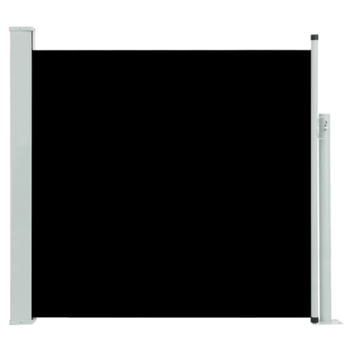 vidaXL Seitenmarkise Ausziehbar Sonnenschutz Sichtschutz Windschutz Seitenwandmarkise Seitenrollo Markise Balkon Terrasse Garten 170x300cm Schwarz von vidaXL