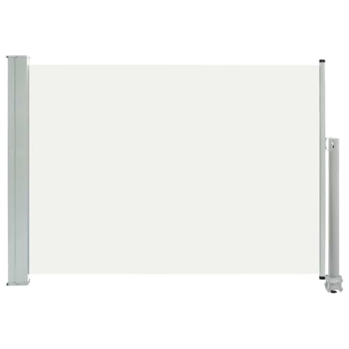 vidaXL Seitenmarkise Ausziehbar UV- und Wasserbeständig Sonnenschutz Sichtschutz Windschutz Seitenrollo Markise Balkon Garten Terrasse 80x300cm Creme von vidaXL