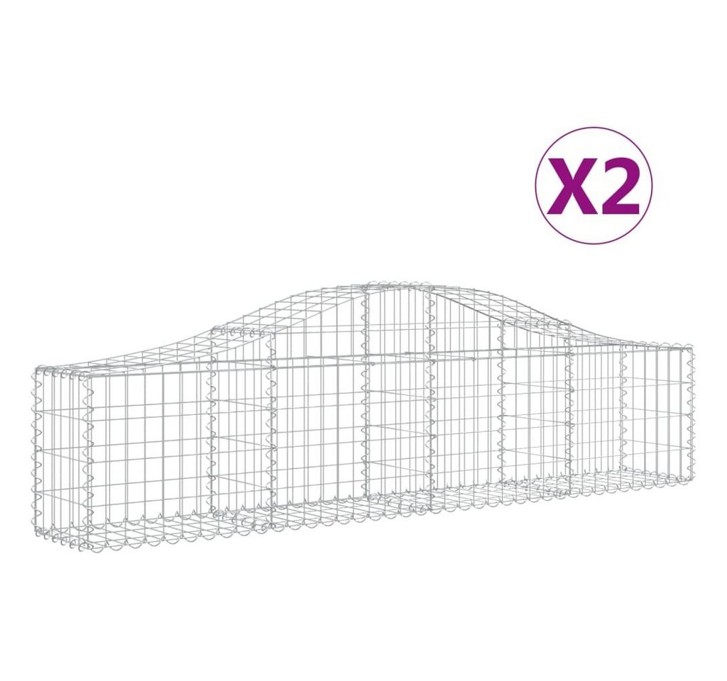 vidaXL Seitenmarkise Gabionen mit Hochbogen 2 Stk 200x30x4060 cm Verzinktes Eisen Sichtschu vidaXL Seitenmarkise Gabionen mit Hochbogen 2 Stk 200x30x4060 cm Verzinktes Eisen Sichtschu von vidaXL