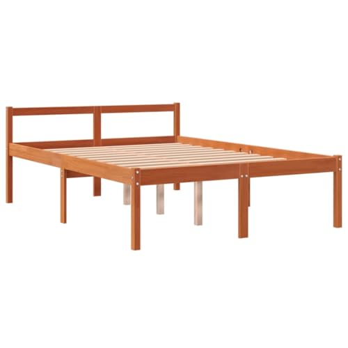 vidaXL Seniorenbett, Komfortbett mit Stauraum Kopfteil, Doppelbett für Senioren, Holzbett Bett, Modern, Wachsbraun 120x200 cm Massivholz Kiefer vidaXL Seniorenbett, Komfortbett mit Stauraum Kopfteil, Doppelbett für Senioren, Holzbett Bett, Modern, Wachsbraun 120x200 cm Massivholz Kiefer von vidaXL
