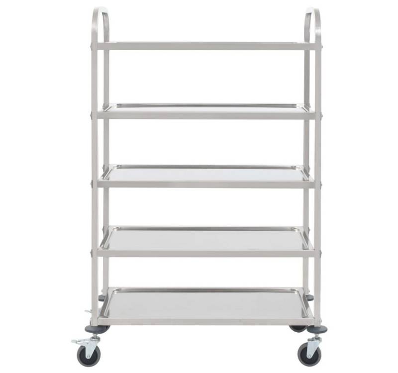 vidaXL Servierwagen, 5-Stufiger Servierwagen 107 x 55 x 147 cm Edelstahl von vidaXL