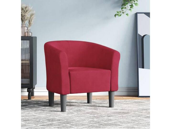 vidaXL Sessel, Clubsessel Weinrot Samt von vidaXL
