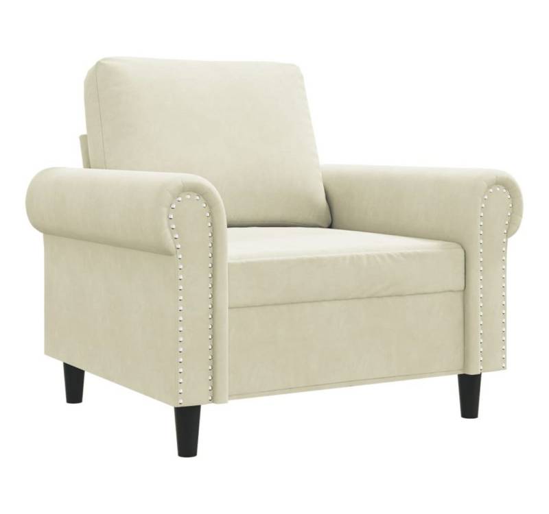 vidaXL Sessel, Loungesessel Creme 60 cm Samt von vidaXL