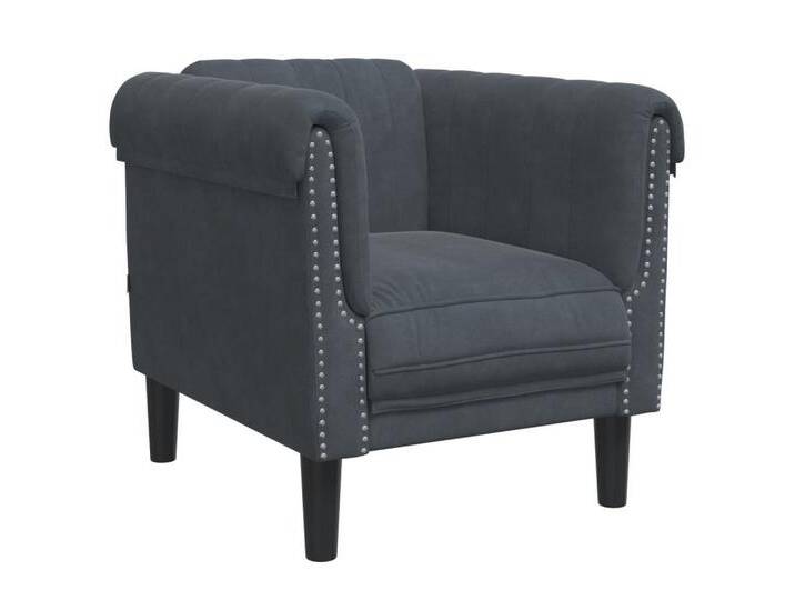 vidaXL Sessel, Loungesessel Dunkelgrau Samt von vidaXL