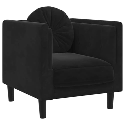 vidaXL Sessel, Polstersessel mit Kissen, Relaxsessel Sofa für Wohnzimmer, Loungesessel Fernsehsessel Polstersofa, Modern, Schwarz Samt vidaXL Sessel, Polstersessel mit Kissen, Relaxsessel Sofa für Wohnzimmer, Loungesessel Fernsehsessel Polstersofa, Modern, Schwarz Samt von vidaXL