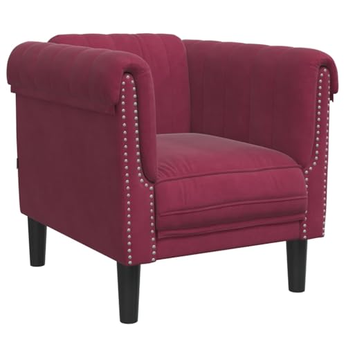 vidaXL Sessel, Polstersessel mit Stützbeinen, Relaxsessel Sofa für Wohnzimmer, Loungesessel Fernsehsessel Polstersofa, Modern, Weinrot Samt von vidaXL