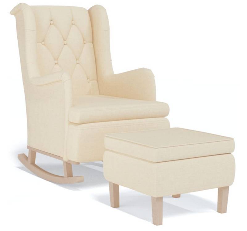 vidaXL Sessel, Schaukelsessel mit Hocker Creme Stoff vidaXL Sessel, Schaukelsessel mit Hocker Creme Stoff von vidaXL