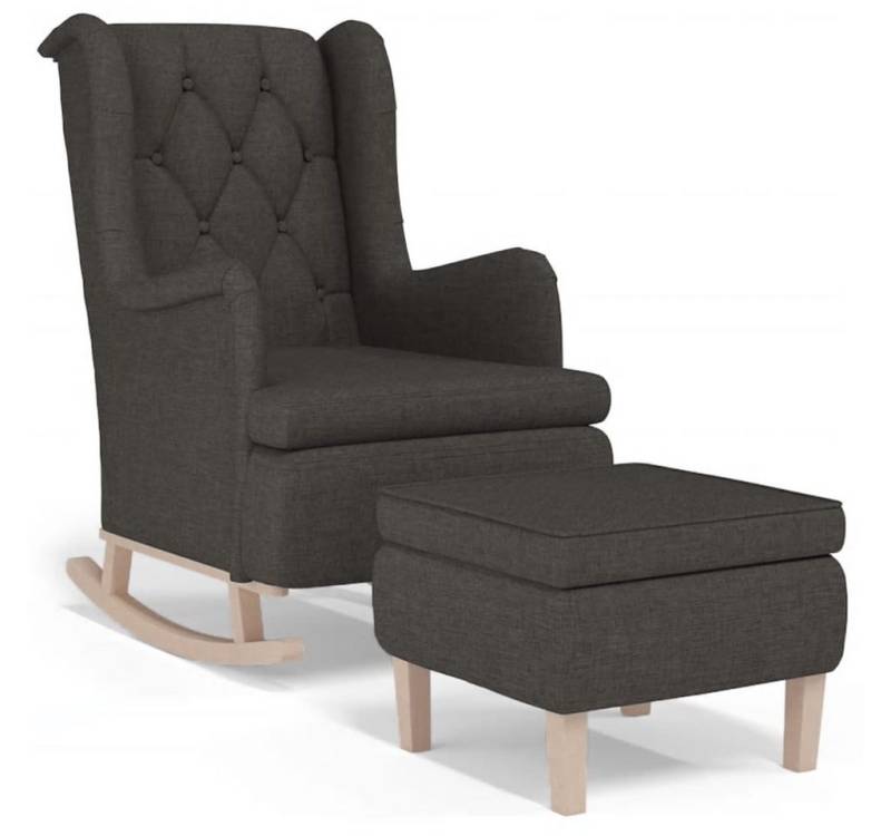 vidaXL Sessel, Schaukelsessel mit Hocker Dunkelgrau Stoff vidaXL Sessel, Schaukelsessel mit Hocker Dunkelgrau Stoff von vidaXL