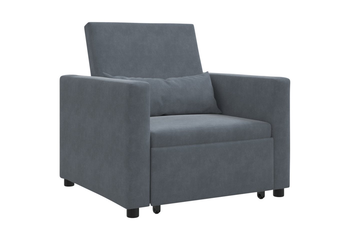 vidaXL Sessel 3-in-1 Schlafsofa Dunkelgrau Samt (1-St) von vidaXL
