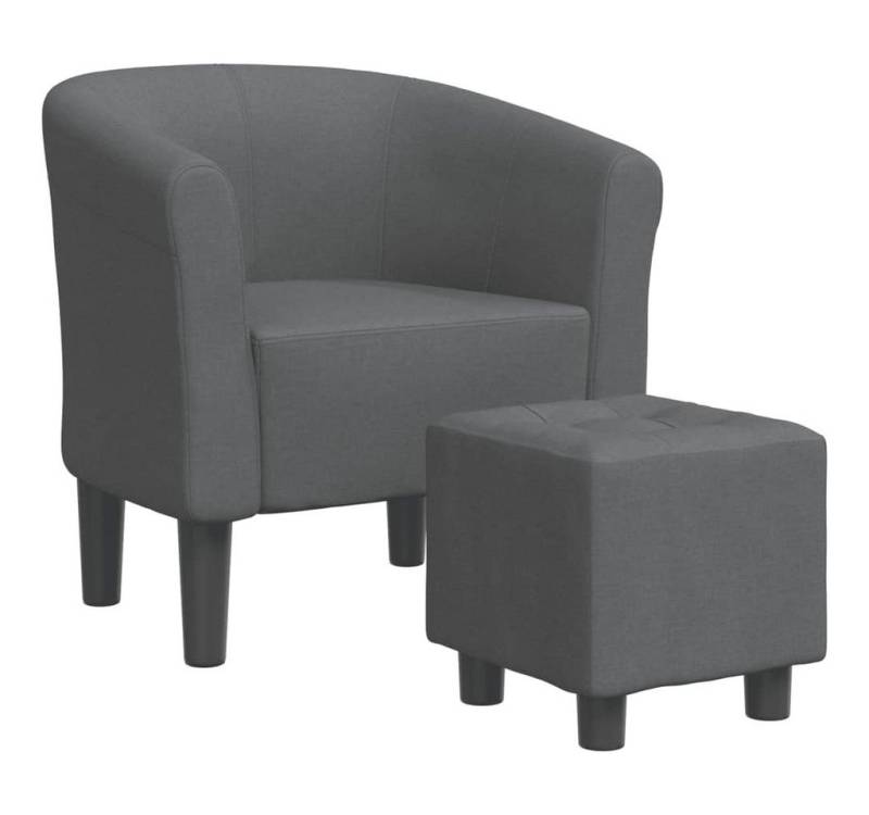 vidaXL Sessel Clubsessel mit Fußhocker Dunkelgrau Stoff von vidaXL