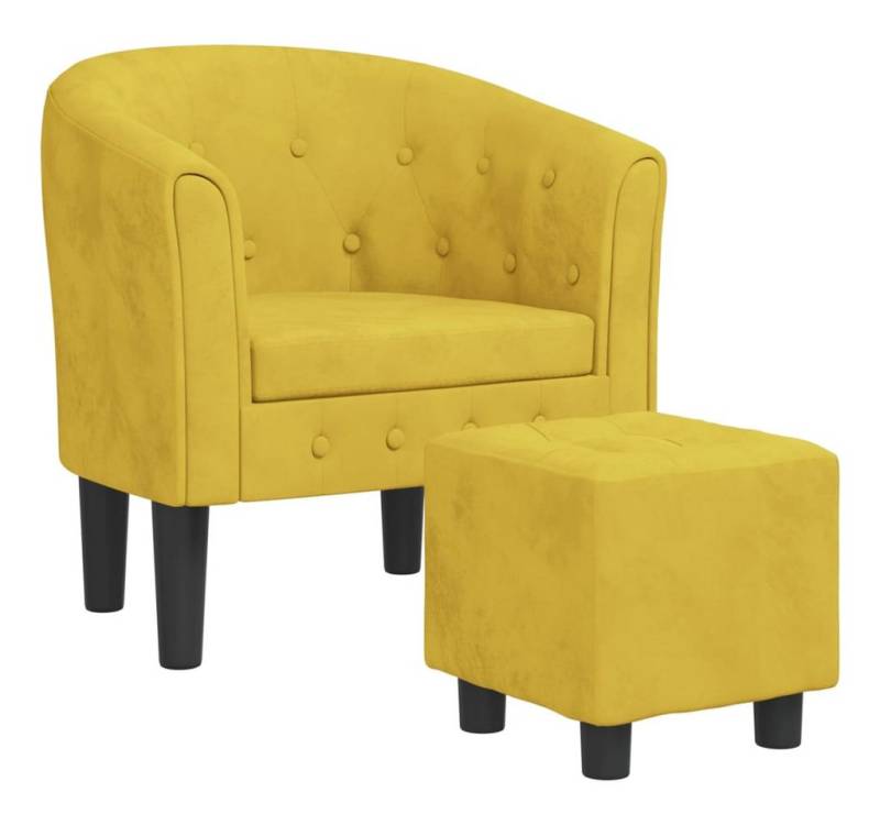 vidaXL Sessel Clubsessel mit Fußhocker Gelb Samt (1-St) von vidaXL