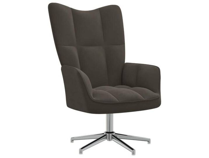 vidaXL Sessel Drehsessel Drehstuhl Relaxsessel Sessel Bürostuhl Dunkelgrau Samt, grau von vidaXL