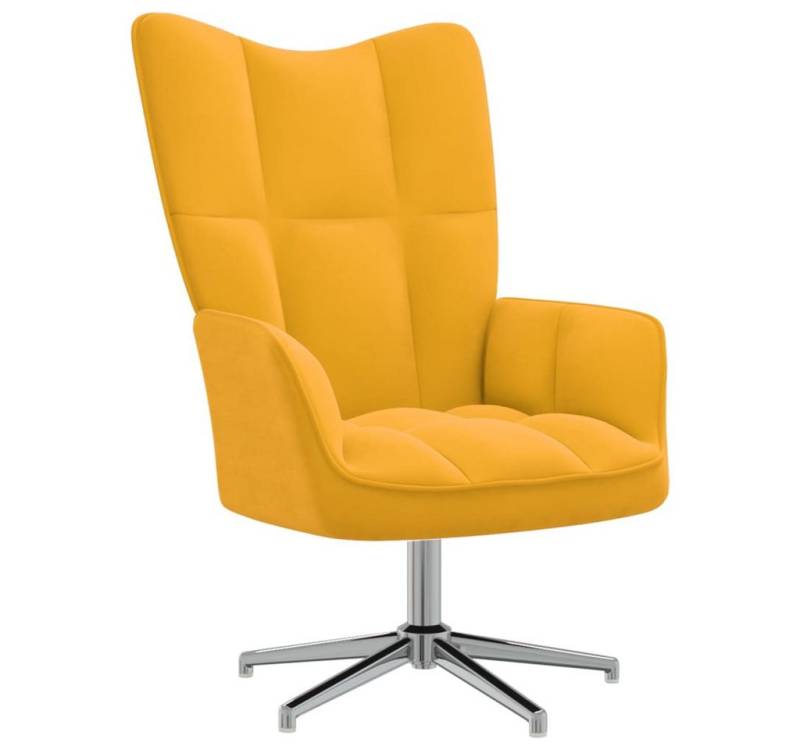 vidaXL Sessel Drehsessel Drehstuhl Relaxsessel Sessel Bürostuhl Senfgelb Samt von vidaXL