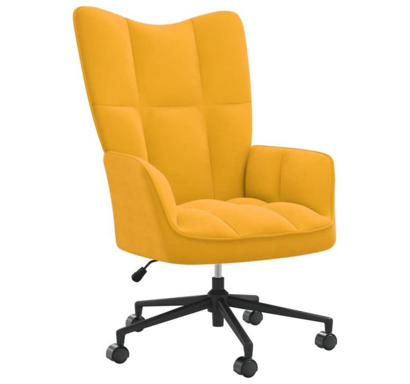 vidaXL Sessel Drehsessel Drehstuhl Relaxsessel Sessel Bürostuhl Senfgelb Samt von vidaXL