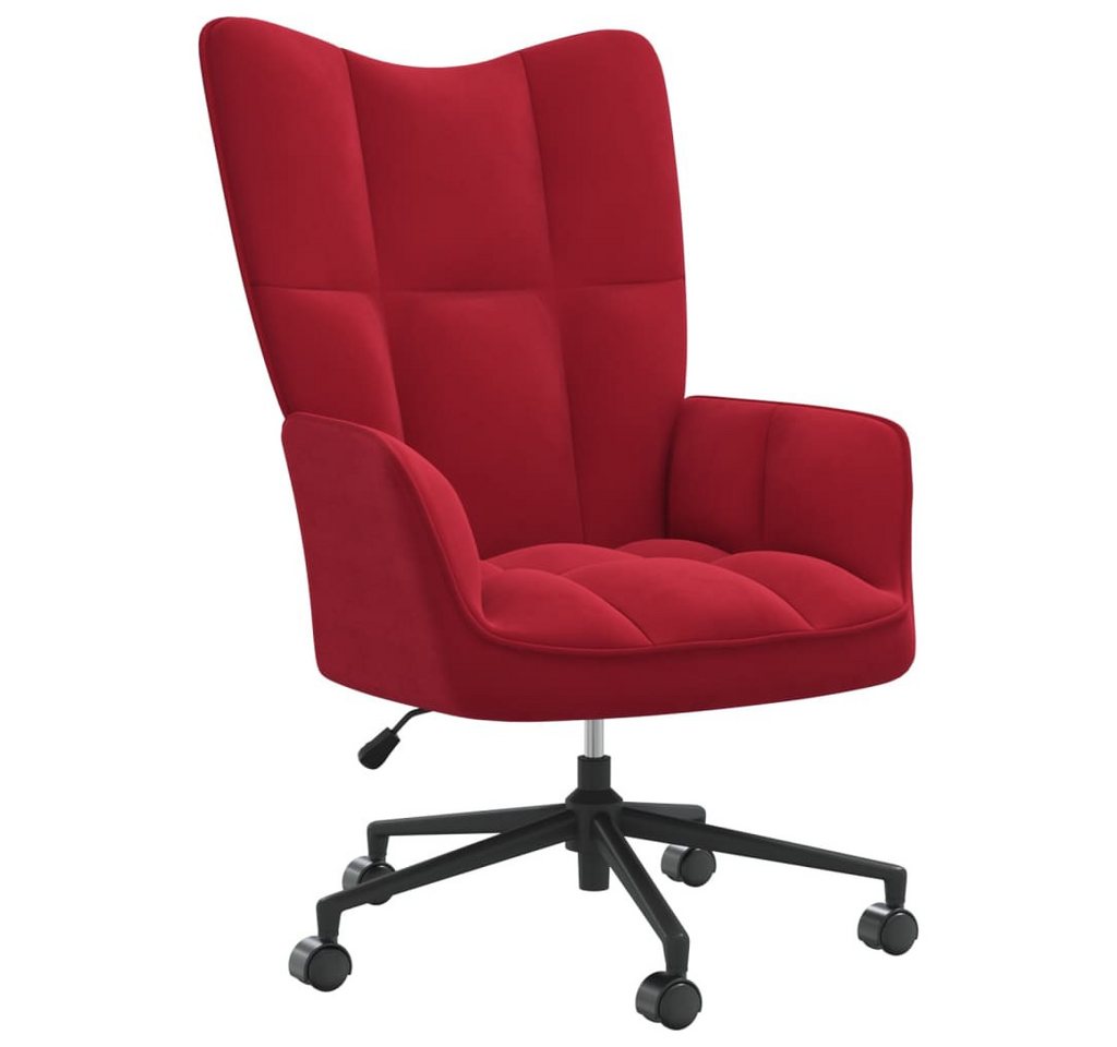 vidaXL Sessel Drehsessel Drehstuhl Relaxsessel Sessel Bürostuhl Weinrot Samt von vidaXL
