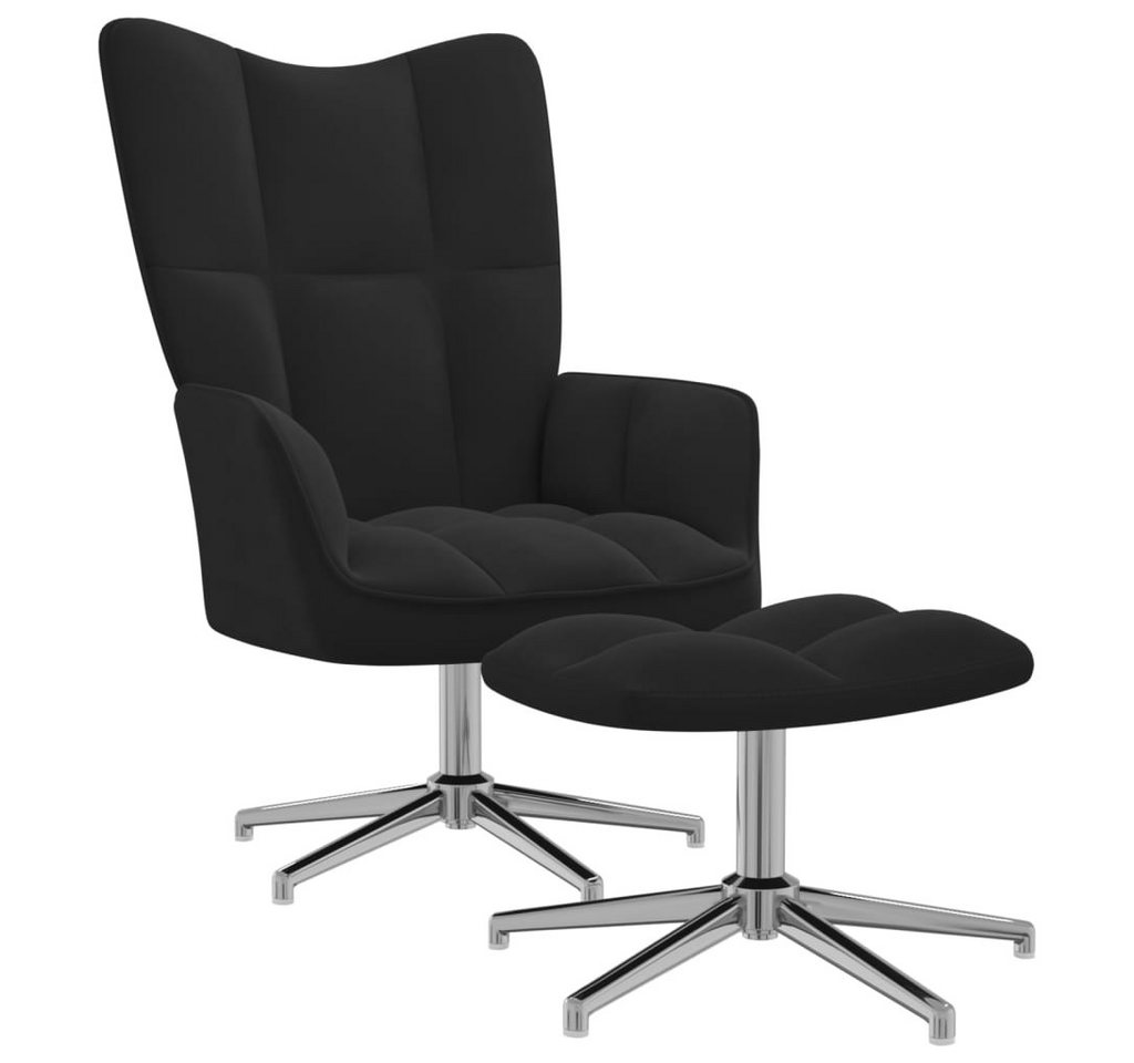 vidaXL Sessel Drehsessel Drehstuhl Relaxsessel Sessel Bürostuhl mit Hocker Schwarz S von vidaXL
