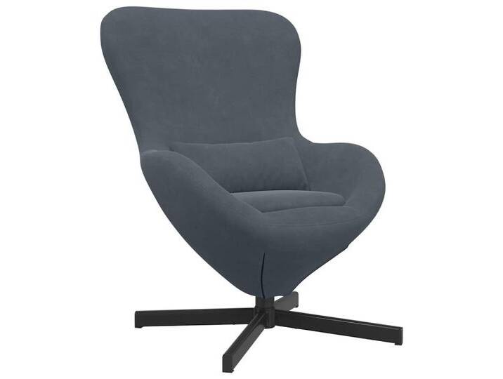 vidaXL Sessel Eiersessel Dunkelgrau 63 x 73 x 90 cm Samt (1-St), grau, Dunkelgrau von vidaXL