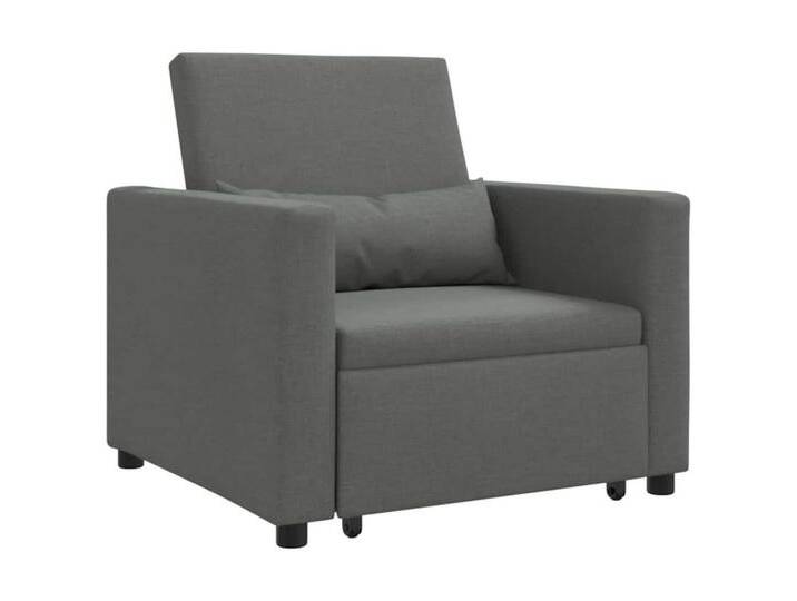 vidaXL Sessel Einzel-Schlafsofa Dunkelgrau 90 x 165 x 87 cm Stoff (1-St), grau, Dunkelgrau von vidaXL