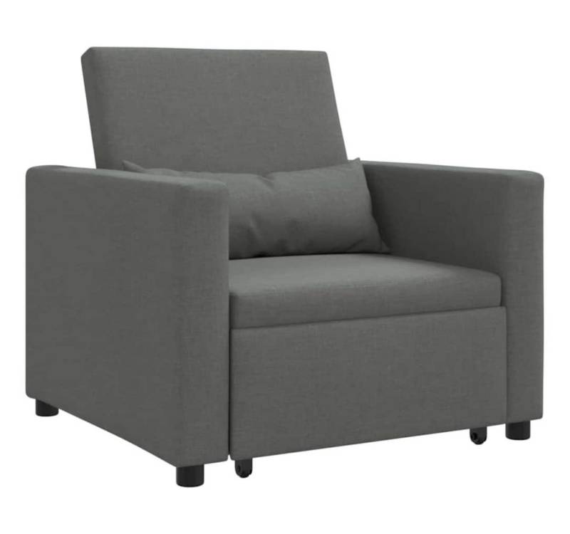 vidaXL Sessel Einzel-Schlafsofa mit Rädern Dunkelgrau 90 x 165 x 87 cm Stoff (1-St) von vidaXL