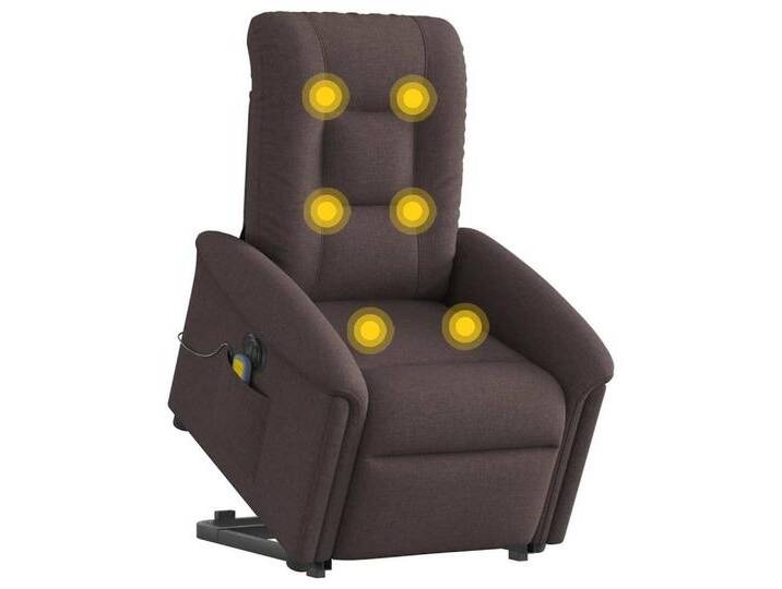 vidaXL Sessel Elektrischer Massagesessel mit Aufstehhilfe Dunkelbraun Stoff (1-St), braun, Elektrisches Neigungssystem, Dunkelbraun von vidaXL