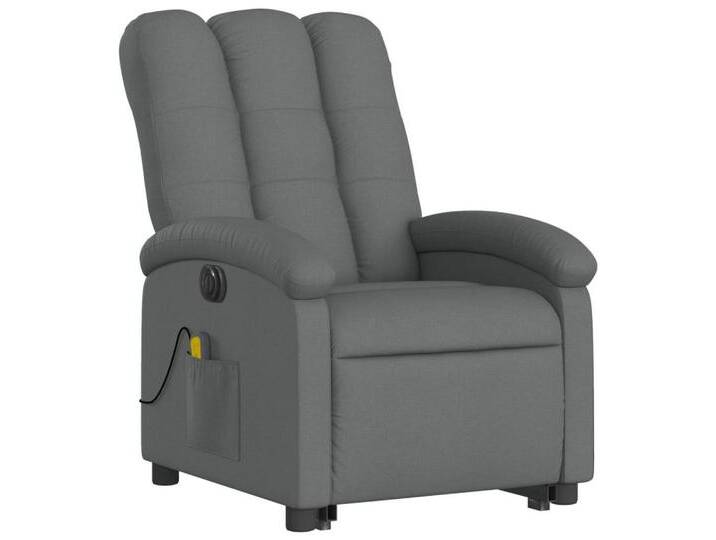 vidaXL Sessel Elektrischer Massagesessel mit Aufstehhilfe Dunkelgrau Stoff (1-St), grau, Elektrisches Neigungssystem, Dunkelgrau von vidaXL