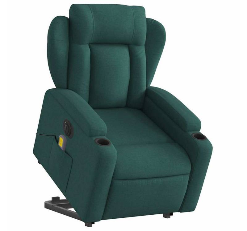 vidaXL Sessel Elektrischer Massagesessel mit Aufstehhilfe Dunkelgrün Stoff (1-St) von vidaXL