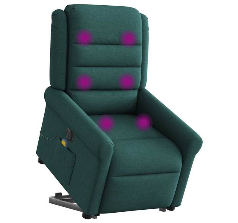 vidaXL Sessel Elektrischer Massagesessel mit Aufstehhilfe Dunkelgrün Stoff (1-St) von vidaXL