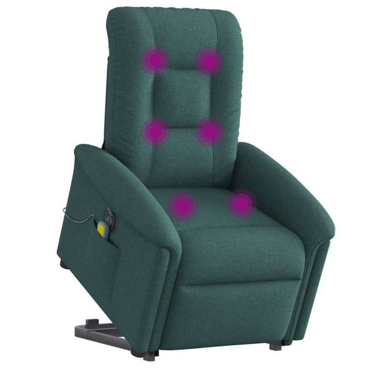 vidaXL Sessel Elektrischer Massagesessel mit Aufstehhilfe Dunkelgrün Stoff (1-St) von vidaXL