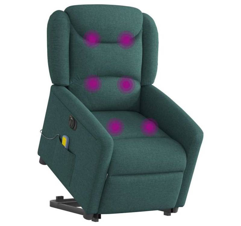 vidaXL Sessel Elektrischer Massagesessel mit Aufstehhilfe Dunkelgrün Stoff (1-St) von vidaXL