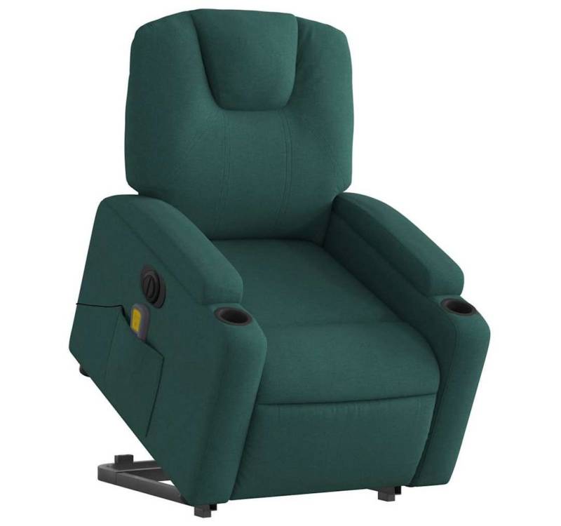 vidaXL Sessel Elektrischer Massagesessel mit Aufstehhilfe Dunkelgrün Stoff (1-St) von vidaXL