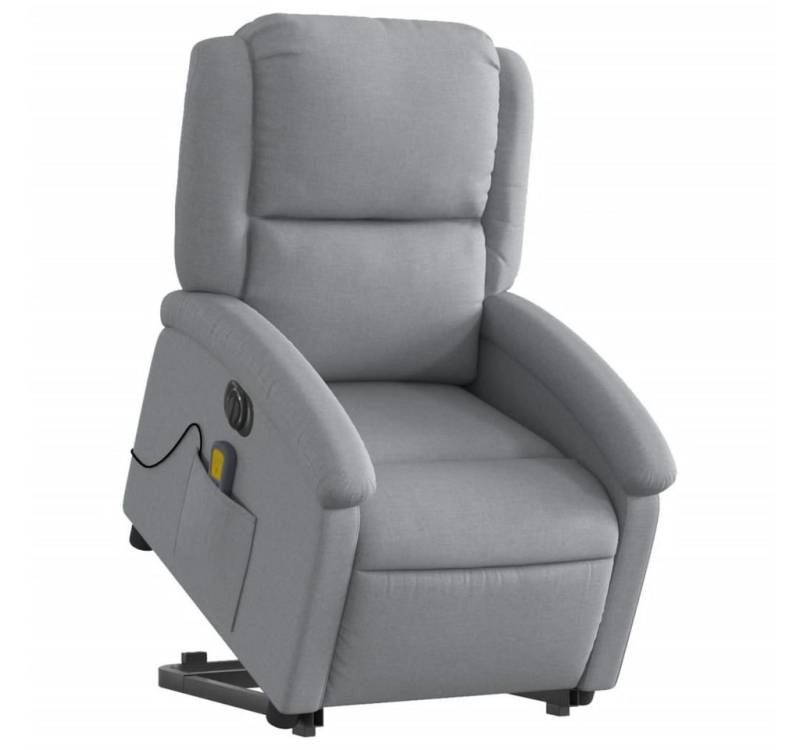 vidaXL Sessel Elektrischer Massagesessel mit Aufstehhilfe Hellgrau Stoff (1-St) von vidaXL