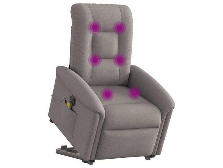 vidaXL Sessel Elektrischer Massagesessel mit Aufstehhilfe Taupe Stoff (1-St), Elektrisches Neigungssystem, Taupe von vidaXL