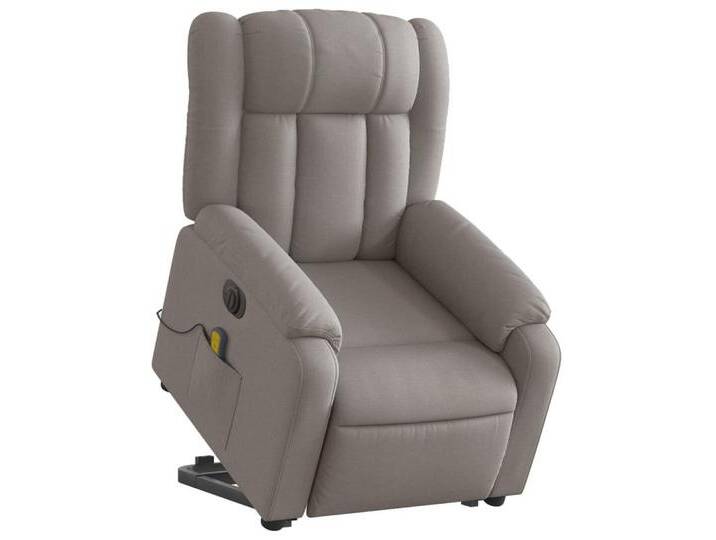 vidaXL Sessel Elektrischer Massagesessel mit Aufstehhilfe Taupe Stoff (1-St), Elektrisches Neigungssystem, Taupe von vidaXL