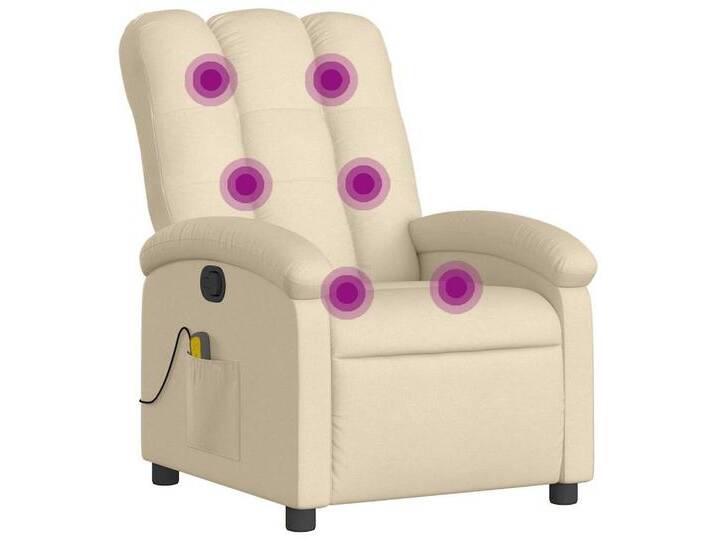 vidaXL Sessel Massage-Relaxsessel, cremefarbener Stoff (1-St), Creme von vidaXL