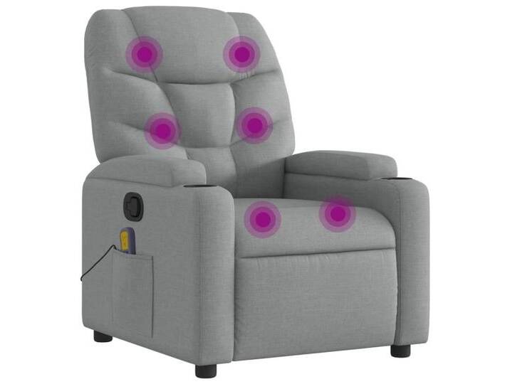 vidaXL Sessel Massage-Relaxsessel, hellgrauer Stoff (1-St), grau, Hellgrau von vidaXL