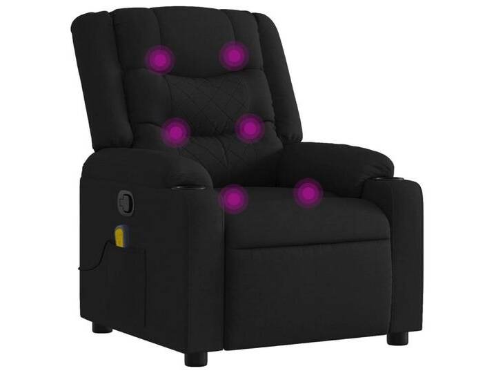 vidaXL Sessel Massage-Relaxsessel, schwarzer Stoff (1-St), schwarz, Schwarz von vidaXL