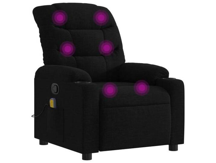vidaXL Sessel Massage-Relaxsessel, schwarzer Stoff (1-St), schwarz, Schwarz von vidaXL