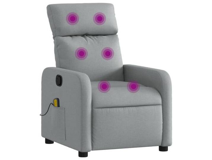 vidaXL Sessel Massage-Relaxsessel Hellgrau Stoff (1-St), grau, Hellgrau von vidaXL