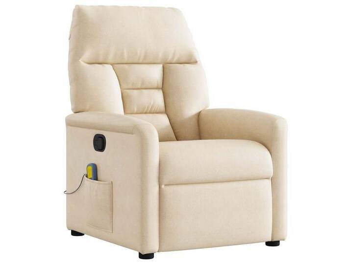vidaXL Sessel Massagesessel Beige Mikrofasergewebe (1-St), beige, Manual push back, Beige von vidaXL